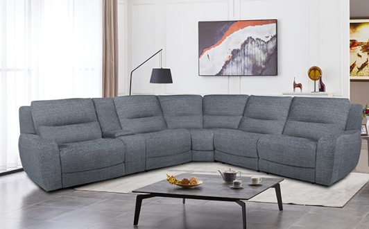 Camden Fog 6-Piece Sectional with Console